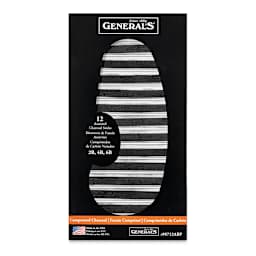 General's Compressed Charcoal - 6B, Pkg of 12, front of the packaging