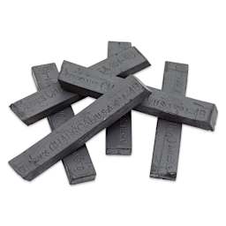 General’s Jumbo Compressed Charcoal - 4B, Box of 6 Sticks, laid out