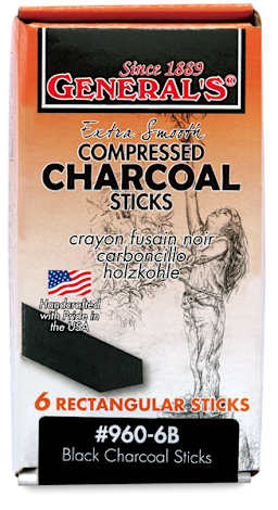 Jumbo Charcoal Sticks, Pkg of 6  Outside of Package