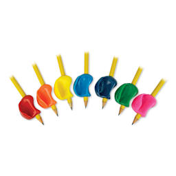 The Pencil Grip Crossover Grips - Fan of 7 Assorted color Grips on pencils, not included