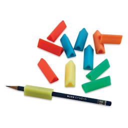 The Pencil Grip Triangle Grips - 12 shown with one grip on a pencil,not included