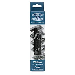 Winsor & Newton Willow Charcoal - Thick, Pkg of 12 (Front of packaging)