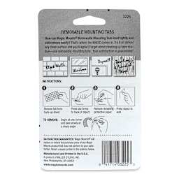 Removable Mounting Tabs - 1/2" x 1/2", Pkg of 480 back of package