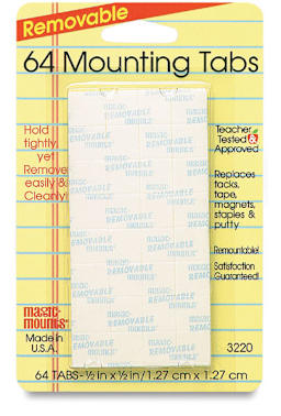 Removable Mounting Tabs - Front of blister package of 64 1/2" tabs