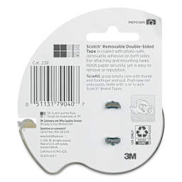 Scotch Removable Double-Sided Tape - 3/4" x 200", back of the packaging