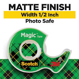 Matte finish, Width 1/2 inch, Photo safe