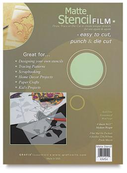Grafix Stencil Film - Front of package of Medium Weight Matte Stencil Film