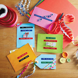 Dymo Xpress Embossing Label Maker - Labels on Gift tags
