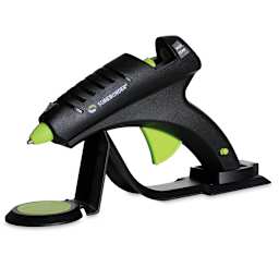 Surebonder Specialty Series Cordless Corded High Temp Glue Gun, resting on heating stand