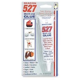 Beacon 527 Adhesive - Front of blister package showing tube of adhesive