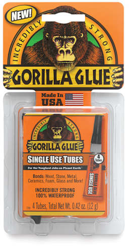 Gorilla Glue - Front of package of 4 single use tubes