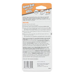 Gorilla Super Glue Gel - Precise, 0.5 oz back of packaging