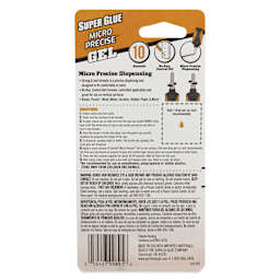 Gorilla Super Glue Gel- Micro Precise, 0.21 oz - back of packaging