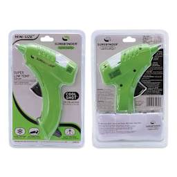 Surebonder Specialty Series Cool Shot Super Low Temp Mini Glue Gun, front and back of the packaging