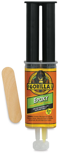 Gorilla Epoxy - Capped Epoxy Syringe with wooden spreader shown