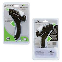 Surebonder Plus Series Mini High Temp Glue Gun, front and back of the packaging