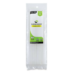 Surebonder Tough Stik High Performance High Temp Acrylic Glue Sticks - Front of package of 8 Glue Sticks