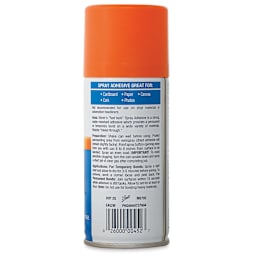 Elmer’s Multi-Purpose Spray Adhesive - 4 oz, Cap On, Back Of Can