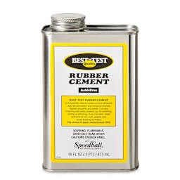 Best-Test Rubber Cement - Front view of 16 oz Metal can