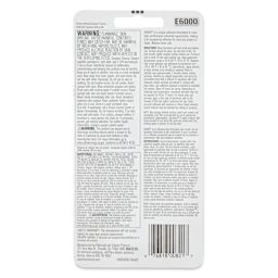 E6000 Industrial Strength Contact Adhesive - Mini Tubes, Pkg of 4, back of packaging