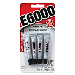 E6000 Industrial Strength Contact Adhesive - Mini Tubes, Pkg of 4, front of packaging