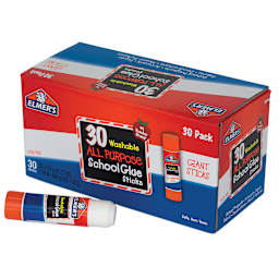 Elmer's All Purpose Washable Clear Glue Sticks- 30 pc package of .77oz size, one stick in front