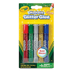 Crayola Washable Glitter Glue - Set of 5, front of the packaging