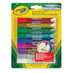 Crayola Washable Glitter Glue - Set of 9, front of the packaging