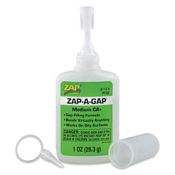 Zap-A-Gap CA+ Adhesive - Medium, 1 oz, front of the packaging with cap off
