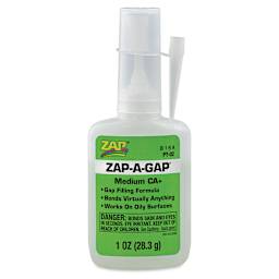 Zap-A-Gap CA+ Adhesive - Medium, 1 oz, front of the packaging