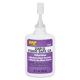Zap-O Foam Safe CA Adhesive - Odorless, front of the packaging with cap off