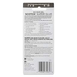 Scotch Super Glue Gel - Precision Tip, 0.14 oz - back of packaging