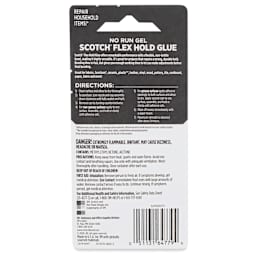 Scotch Ultra Strength Flex Hold Glue - back of packaging