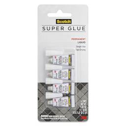 Scotch Super Glue - Single-Use, Pkg of 4, 0.017 oz - front of packaging