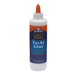 Elmer's Craftbond Tacky Glue - Front of 8 oz plastic bottle with dispenser top
