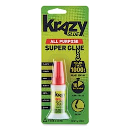 Krazy Glue All Purpose Super Glue - Front of Brush-On 5 gram Package