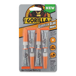 Gorilla Clear Glue - Front of blister package showing 4 mini tubes of Glue