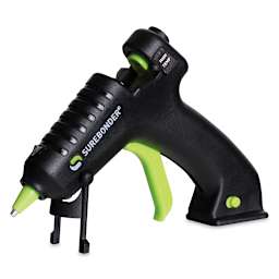 Surebonder Mini Cordless USB Glue Gun - Angled Glue gun shown on stand
