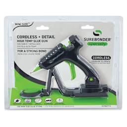 Surebonder Specialty Series Mini Cordless High Temp Glue Gun, front of the packaging