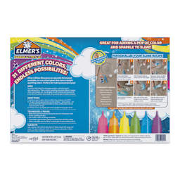 Elmer's Rainbow Glitter Glue Pens Set - Pkg of 31, back of the packaging