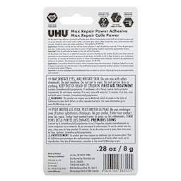 UHU Max Repair Adhesive - back of packaging