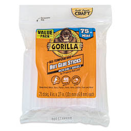 Gorilla Glue Mini Hot Glue Sticks - Pkg of 75, 4" (Front of package)