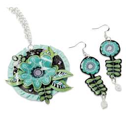 Mod Podge Dimensional Magic, custom necklace pendant and matching earrings