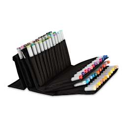 Copic Empty Marker Wallet - Holds 72 Markers laying open with markers (not included)