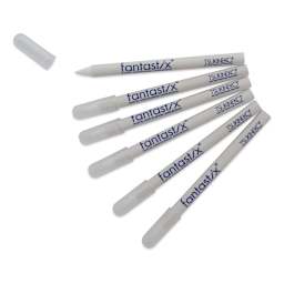 Tsukineko Fantastix Absorbent Coloring Tool - 6 Markers loose, one uncapped showing Brush Tip