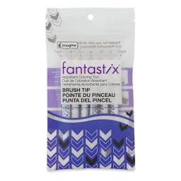 Tsukineko Fantastix Absorbent Coloring Tool - Front of package of 6 Brush Tip Markers