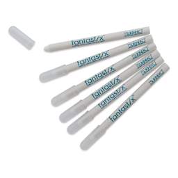 Tsukineko Fantastix Absorbent Coloring Tool - 6 Markers loose, one uncapped showing Bullet Tip