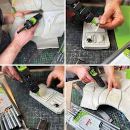 Surebonder Specialty Series High Temp Glue Gun, demonstration of usage. 