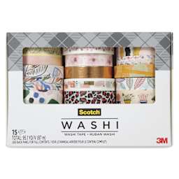 Scotch Washi Tape - Whimsical Colors, Set of 15 - front of packaging