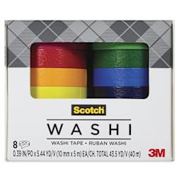 Scotch Washi Tape - Rainbow Colors, Set of 8 - front of packaging